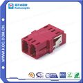 LC Duplex Fiber Optic Adapter with Magenta Housing